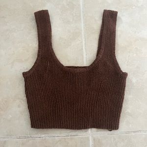 brown cropped tank